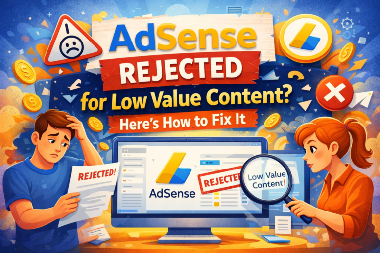 AdSense Rejected for Low Value Content? Here's Exactly How to Fix It