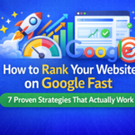 Learn how to rank your website on Google fast with 7 proven strategies — from NAP citations and featured snippets to content clusters and quality backlinks.