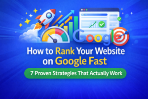 Learn how to rank your website on Google fast with 7 proven strategies — from NAP citations and featured snippets to content clusters and quality backlinks.