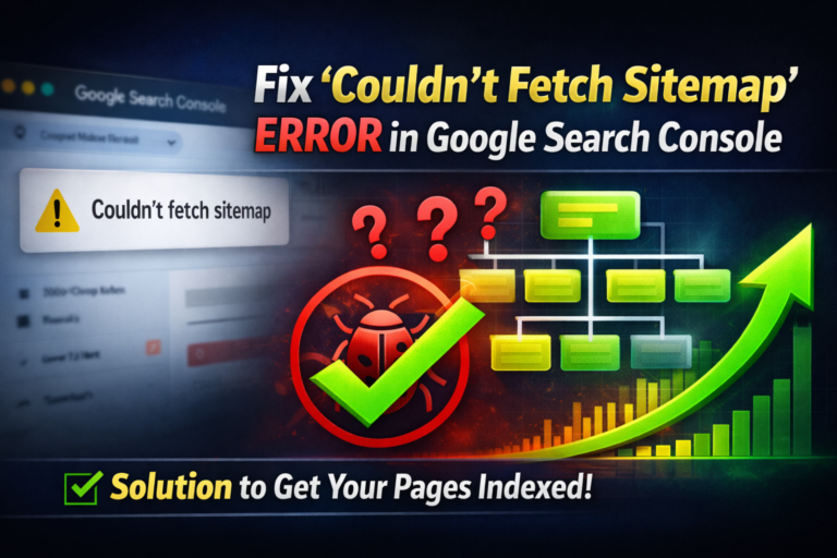 How to fix couldn't fetch sitemap error in google search console.